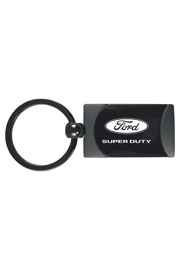 Ford Super Duty Two-Tone Rectangular Key Chain (Gun Metal)