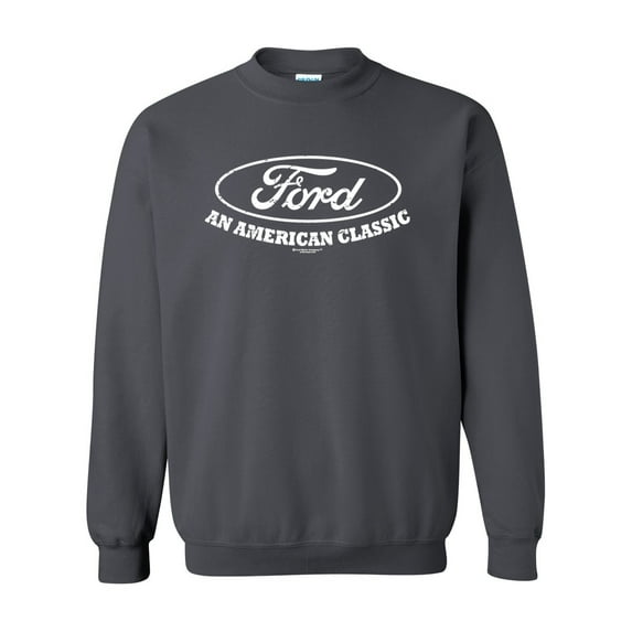 Ford T-shirt American Classic Ford Motor Company Vintage Logo Unisex Adult Long Sleeve Sweatshirt-Charcoal-xxl