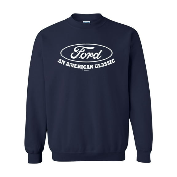 Ford T-shirt American Classic Ford Motor Company Vintage Logo Unisex Adult Long Sleeve Sweatshirt-Navy-xxl