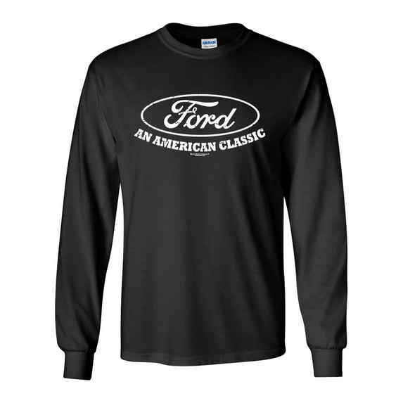 Ford T-shirt American Classic Ford Motor Company Vintage Logo Unisex Adult Long Sleeve T-shirt-Black-4xl