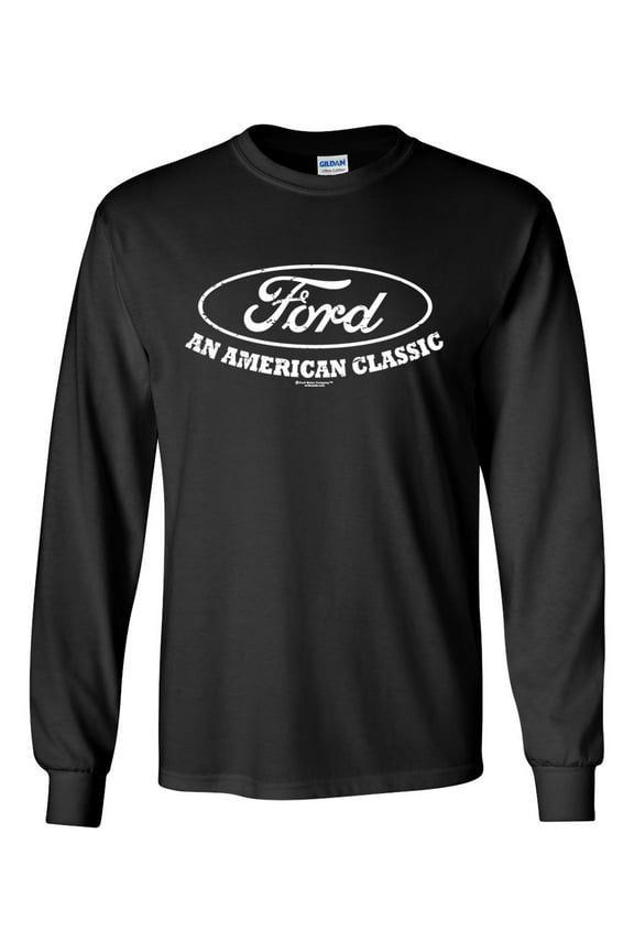 Ford T-shirt American Classic Ford Motor Company Vintage Logo Unisex Adult Long Sleeve T-shirt-Black-small