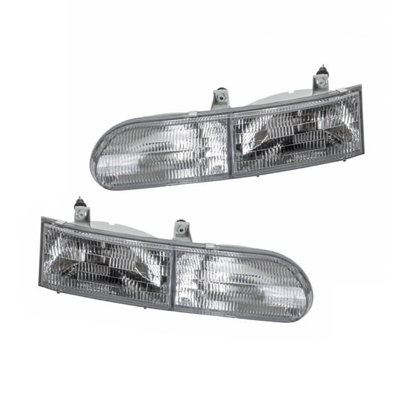 For Ford Taurus 1992 1993 1994 1995 Headlight Assembly Driver and Passenger Side | Pair | Plastic | L/GL/LX/SE | Replacement For FO2502117, FO2503111 | F2DZ13008B, F2DZ13008A