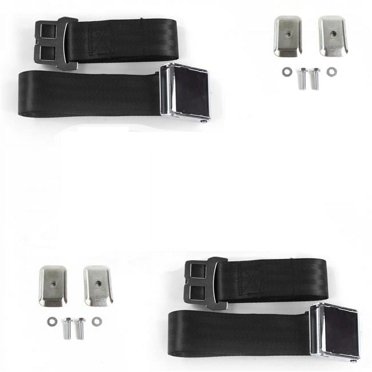 National Seat Belt Depot 2-Point Black Lap Bucket Seat Belt Kit – For 1961-1966 Ford Trucks