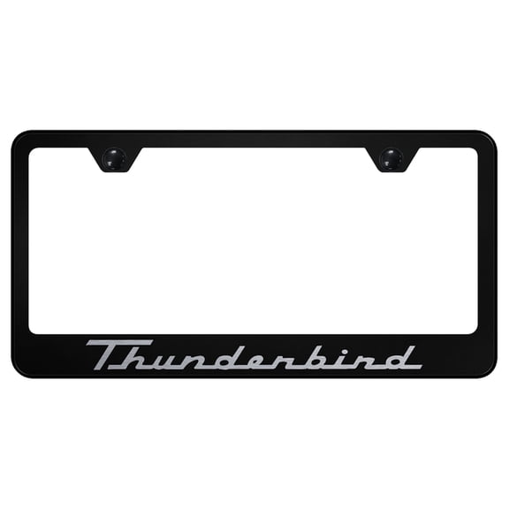 Ford Thunderbird Laser Etched Logo Stainless Steel License Plate Frame (Black)