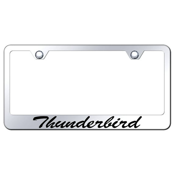 Ford Thunderbird Laser Etched Script Stainless Steel License Plate Frame (Chrome)