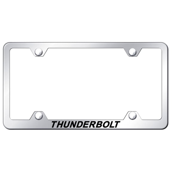 Ford Thunderbolt Laser Etched Logo Wide Body License Plate Frame (Chrome)
