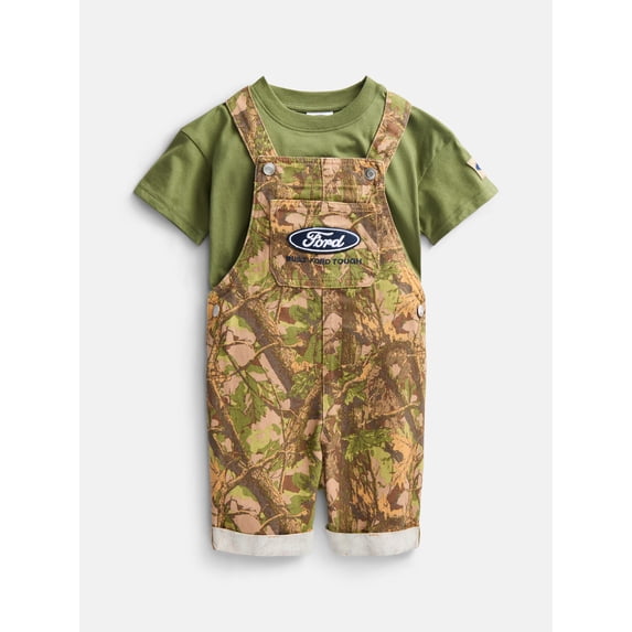 Ford Toddler Boys T-Shirt and Cotton Shortalls Set, 2 Piece, Sizes 12M-5T