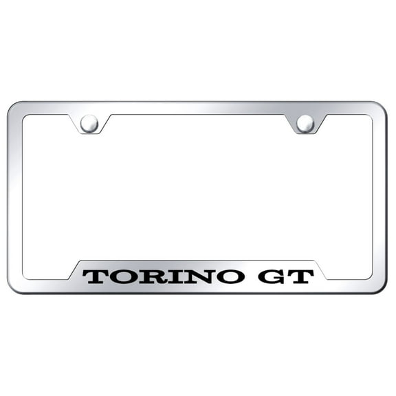 Ford Torino GT Laser Etched Logo Cut-Out License Plate Frame (Chrome)