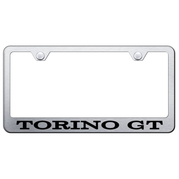 Ford Torino GT Laser Etched Logo Stainless Steel License Plate Frame (Brushed Chrome)