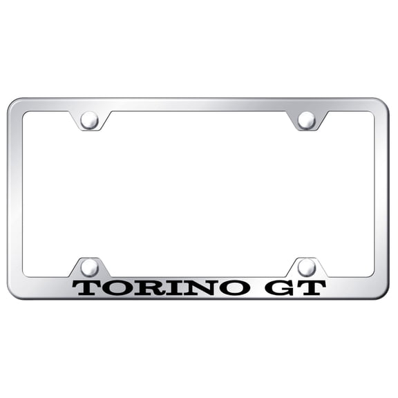 Ford Torino GT Laser Etched Logo Wide Body License Plate Frame (Chrome)