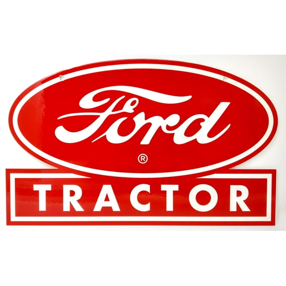Ford Tractor 1940s Reproduction Red Flat Metal Signs