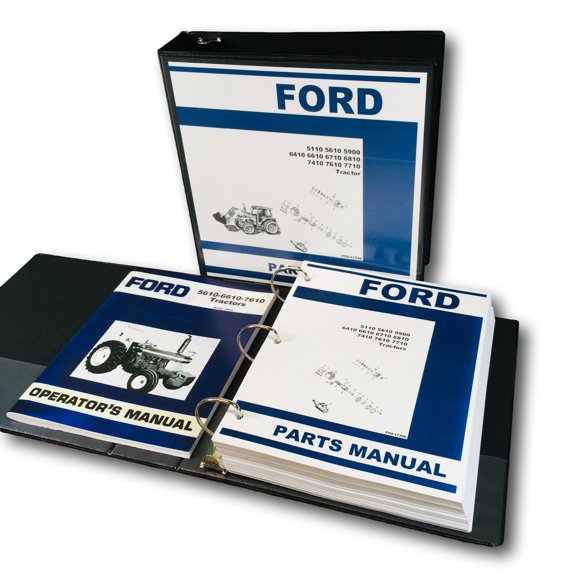 Ford Tractor 5610 6610 7610 Parts Manual Catalog Assembly Operators Manual Set