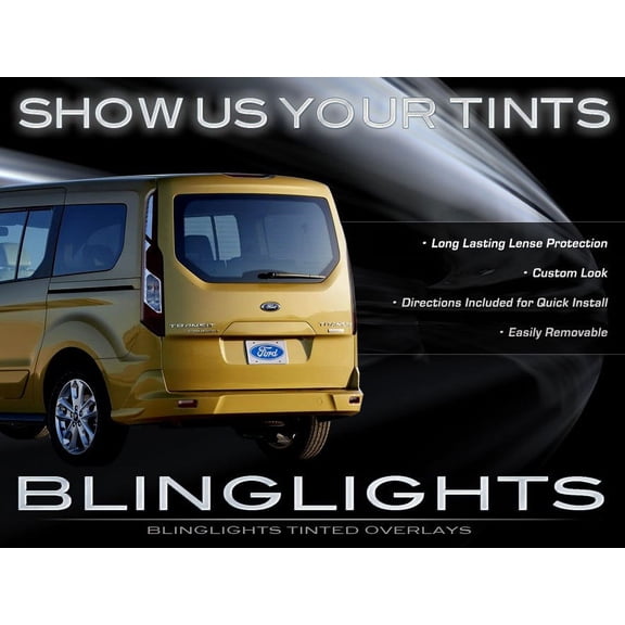 Ford Transit Connect Tinted Tail Light Overlays Lamp Smoked Film Covers