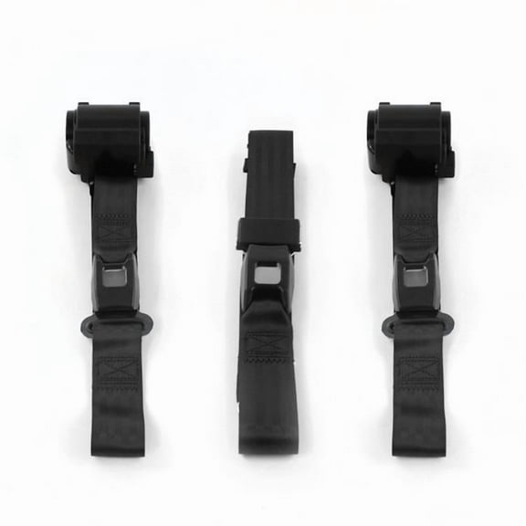 Ford Truck 1980-1986 F150 Standard 2 Point Black Retractable Bench Seat Belt Kit - 3 Belts