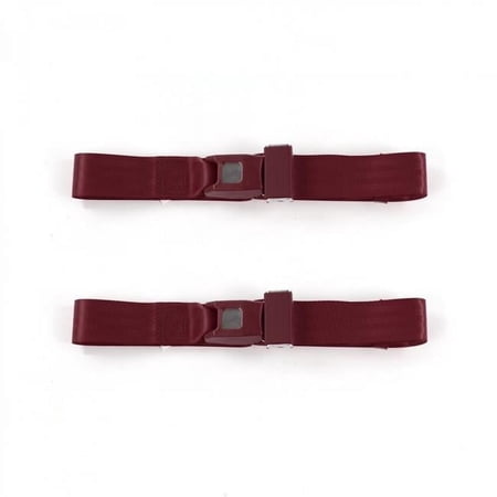Ford Truck 1980-1986 F150 Standard 2 Point Burgundy Lap Bucket Seat Belt Kit - 2 Belts