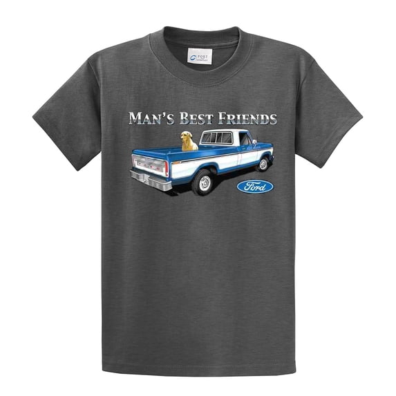Ford Truck Man's Best Friend Dog Lab Men's Pickup Classic Retro Retriever F150 Garage Mechanic-HeatherGray-XXXL
