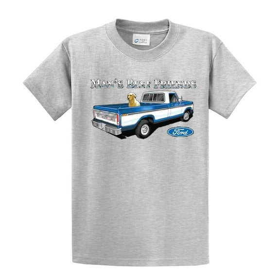 Ford Truck Man's Best Friend Dog Lab Men's Pickup Classic Retro Retriever F150 Garage Mechanic-Lightgrey-XXXL