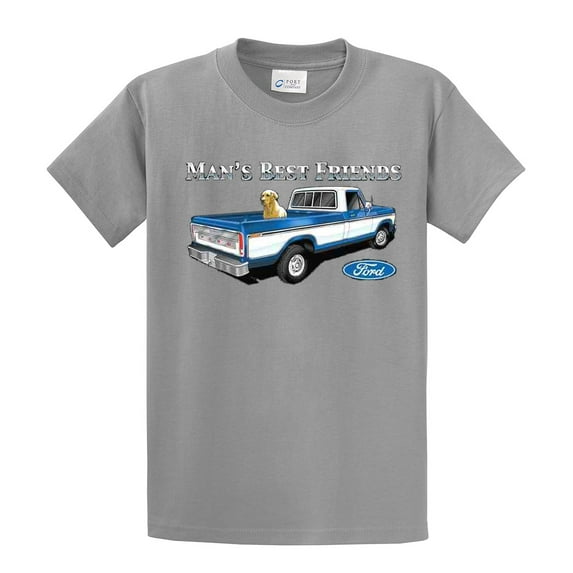 Ford Truck Man's Best Friend Dog Lab Men's Pickup Classic Retro Retriever F150 Garage Mechanic-Sportsgray-XL