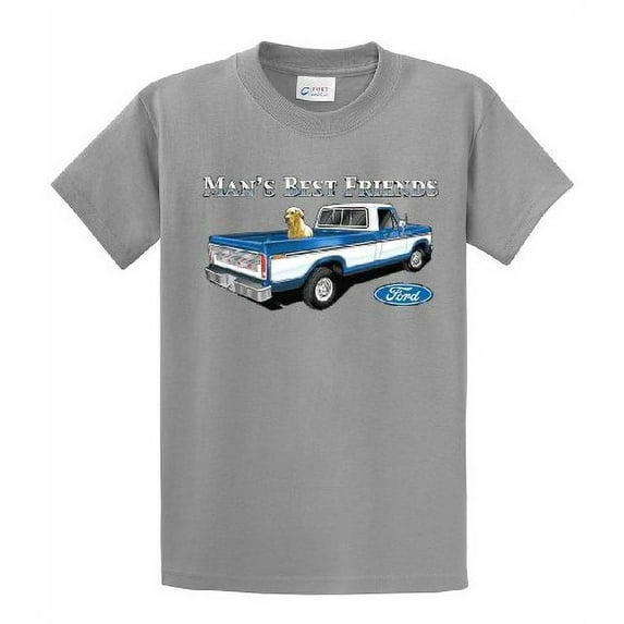 Ford Truck Man's Best Friend Dog Lab Men's Pickup Classic Retro Retriever F150 Garage Mechanic-Sportsgray-XXXL