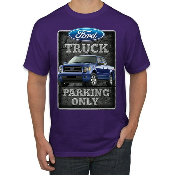 Ford Truck Parking Only Sign Gift for Owners of Ford Trucks | Mens Cars and Trucks Graphic T-Shirt, Purple, Medium