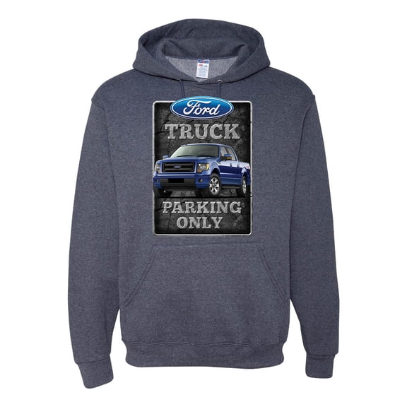 Ford Truck Parking Only Sign Gift for Owners of Ford Trucks | Mens Cars and Trucks Hooded Sweatshirt Graphic Hoodie, Vintage Heather Navy, 3XL