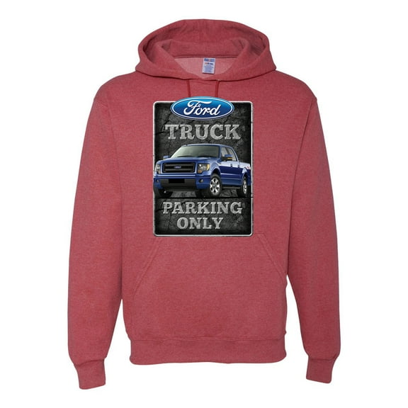 Ford Truck Parking Only Sign Gift for Owners of Ford Trucks | Mens Cars and Trucks Hooded Sweatshirt Graphic Hoodie, Vintage Heather Red, 2XL