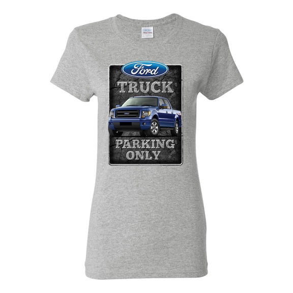 Ford Truck Parking Only Sign Gift for Owners of Ford Trucks | Womens Cars and Trucks Graphic T-Shirt, Heather Grey, 2XL