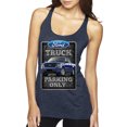 thumbnail image 1 of Ford Truck Parking Only Sign Gift for Owners of Ford Trucks | Womens Cars and Trucks Premium Tri-Blend Racerback Tank Top, Vintage Navy, X-Large, 1 of 3