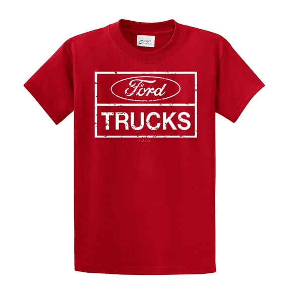 Ford Trucks Classic Square Logo Men's Short Sleeve T-shirt Pickup Truck F150 F250 Ford Motor Company Tee-red-4xl
