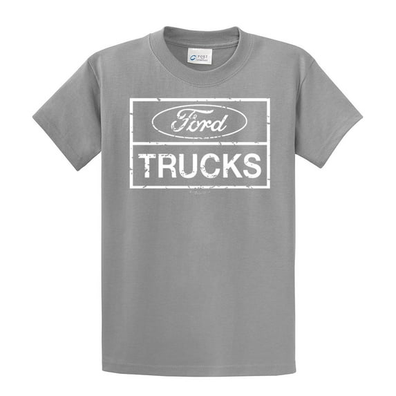 Ford Trucks Classic Square Logo Men's Short Sleeve T-shirt Pickup Truck F150 F250 Ford Motor Company Tee-sportsgray-5xl