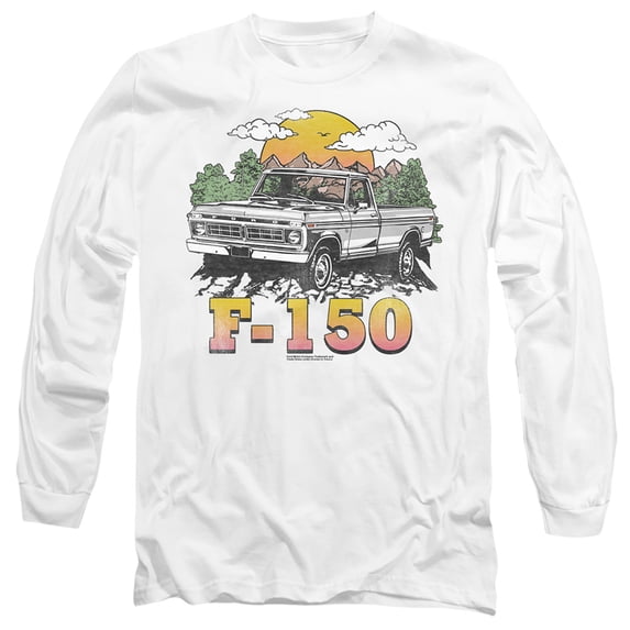 Ford Trucks F150 Mountain Ride Unisex Adult Long-Sleeve T Shirt (2X-Large) White