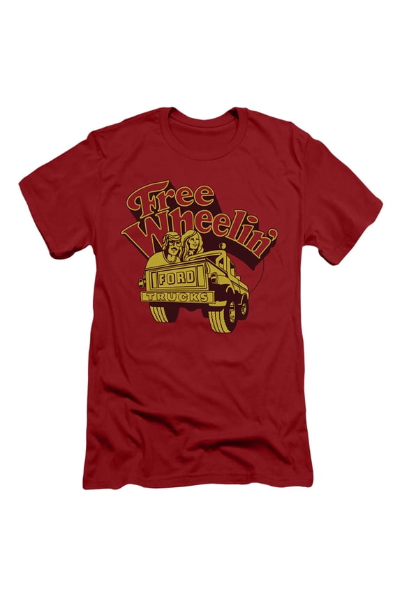 Ford Trucks Free Wheelin S/S Adult 30/1 T-Shirt Cardinal