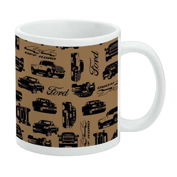 Ford Trucks Pattern White Mug