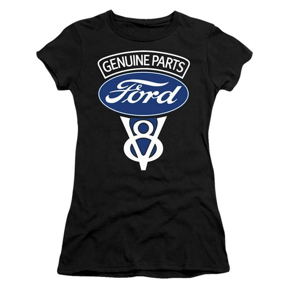 Ford V8 Genuine Parts S/S Junior Women's T-Shirt Sheer Black