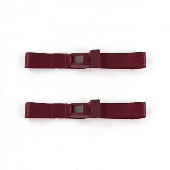 Ford Van 1975-1991 Standard 2 Point Burgundy Lap Bucket Seat Belt Kit - 2 Belts