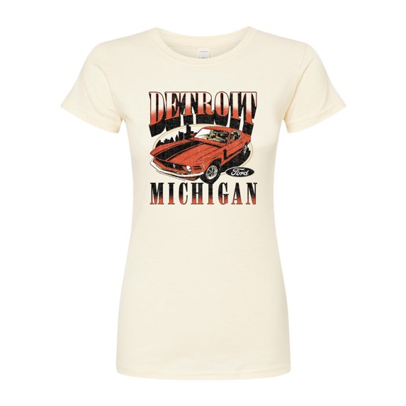 Ford - Vintage Mustang Detroit - Juniors Fitted Graphic T-Shirt