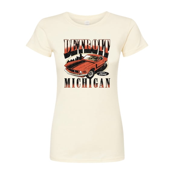 Ford - Vintage Mustang Detroit - Juniors Fitted Graphic T-Shirt