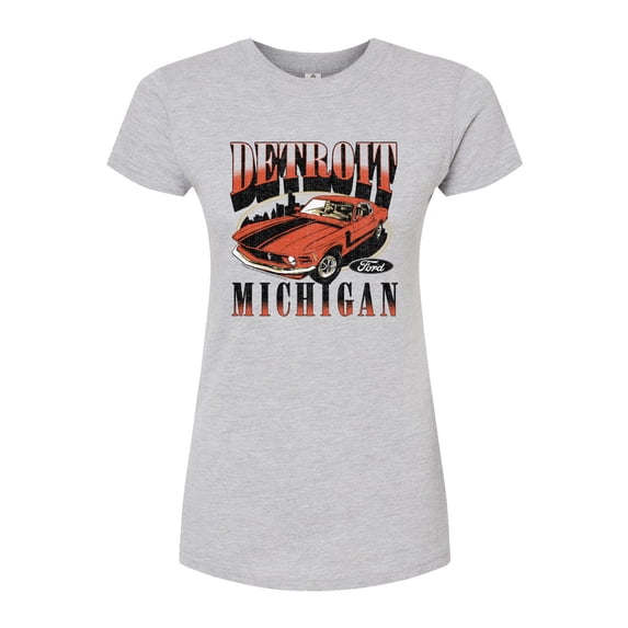 Ford - Vintage Mustang Detroit - Juniors Fitted Graphic T-Shirt