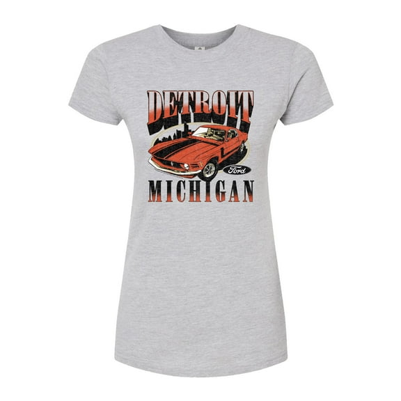 Ford - Vintage Mustang Detroit - Juniors Fitted Graphic T-Shirt