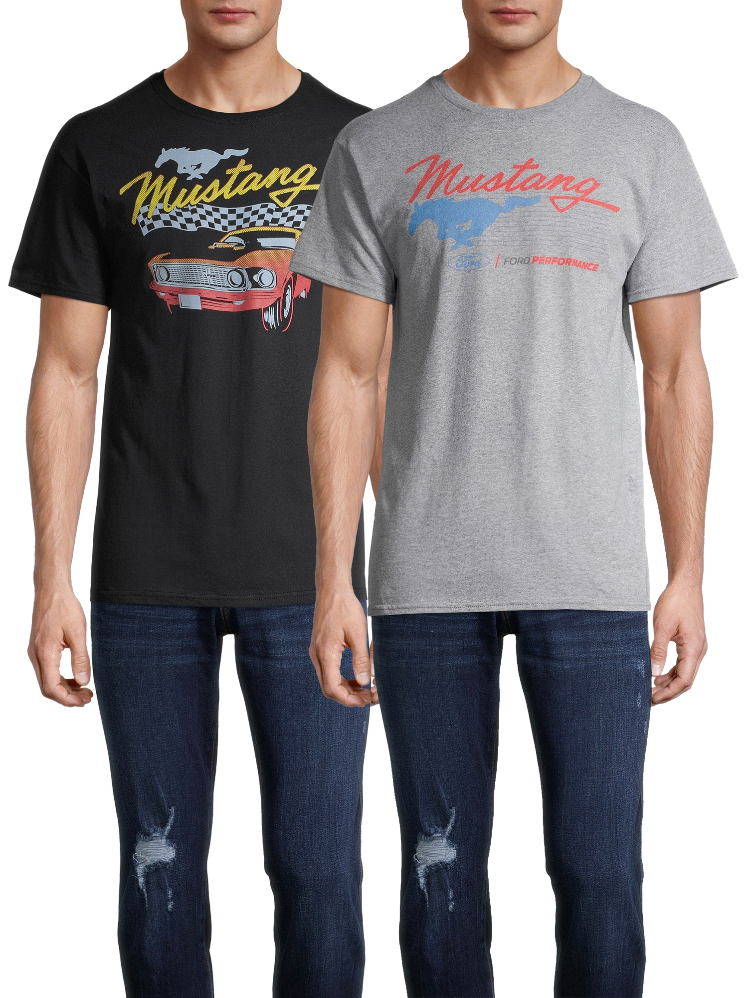 Ford Vintage Mustang & Mustang Racing Men's and Big Men's Graphic Casual T-Shirt, 2-Pack - image 1 of 11