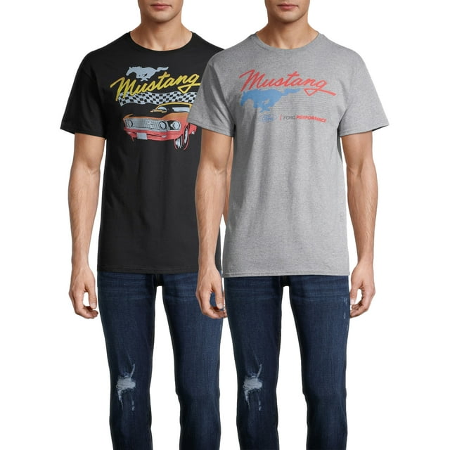 Ford Vintage Mustang & Mustang Racing Men's and Big Men's Graphic Casual T-Shirt, 2-Pack