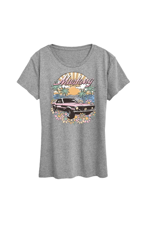 - Vintage Mustang Sunset - Women's Short Sleeve Graphic Tee