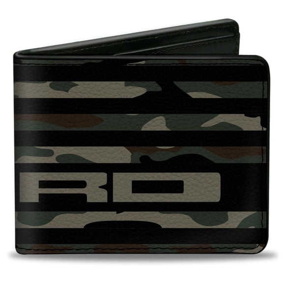 Ford Wallet, Bifold, Ford Script Americana Flag Weathered Camo Olive, Vegan Leather