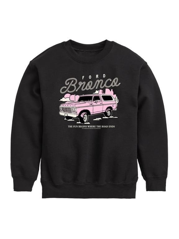 - Western Bronco Boys' Graphic Long Sleeve Fleece Sweatshirt