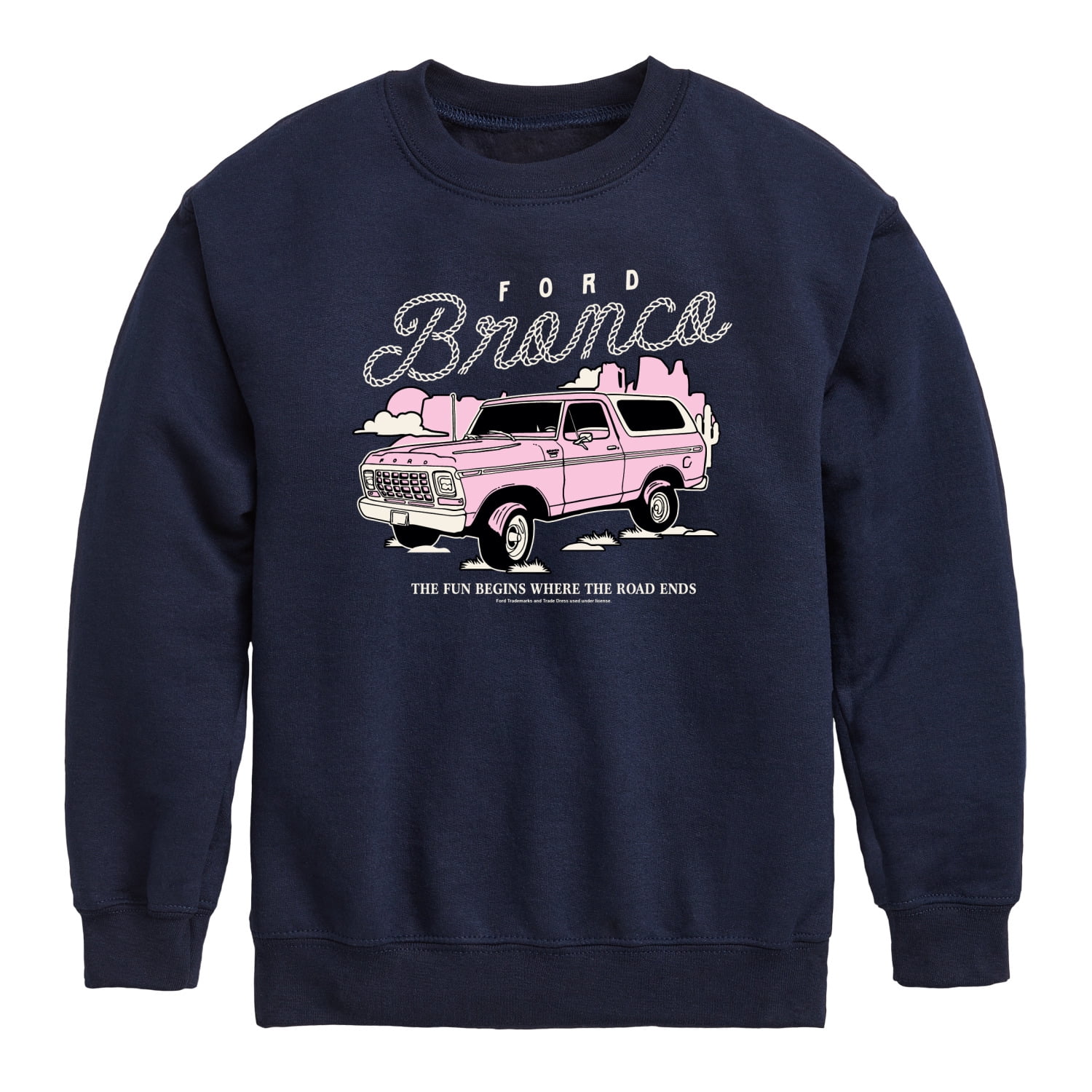 Ford - Western Bronco - Youth Boys Crew Fleece Sweatshirt