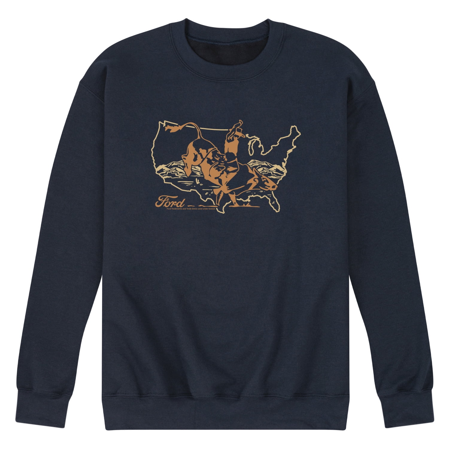 Ford - Western Bull Rider - Men's Crew Fleece Sweatshirt