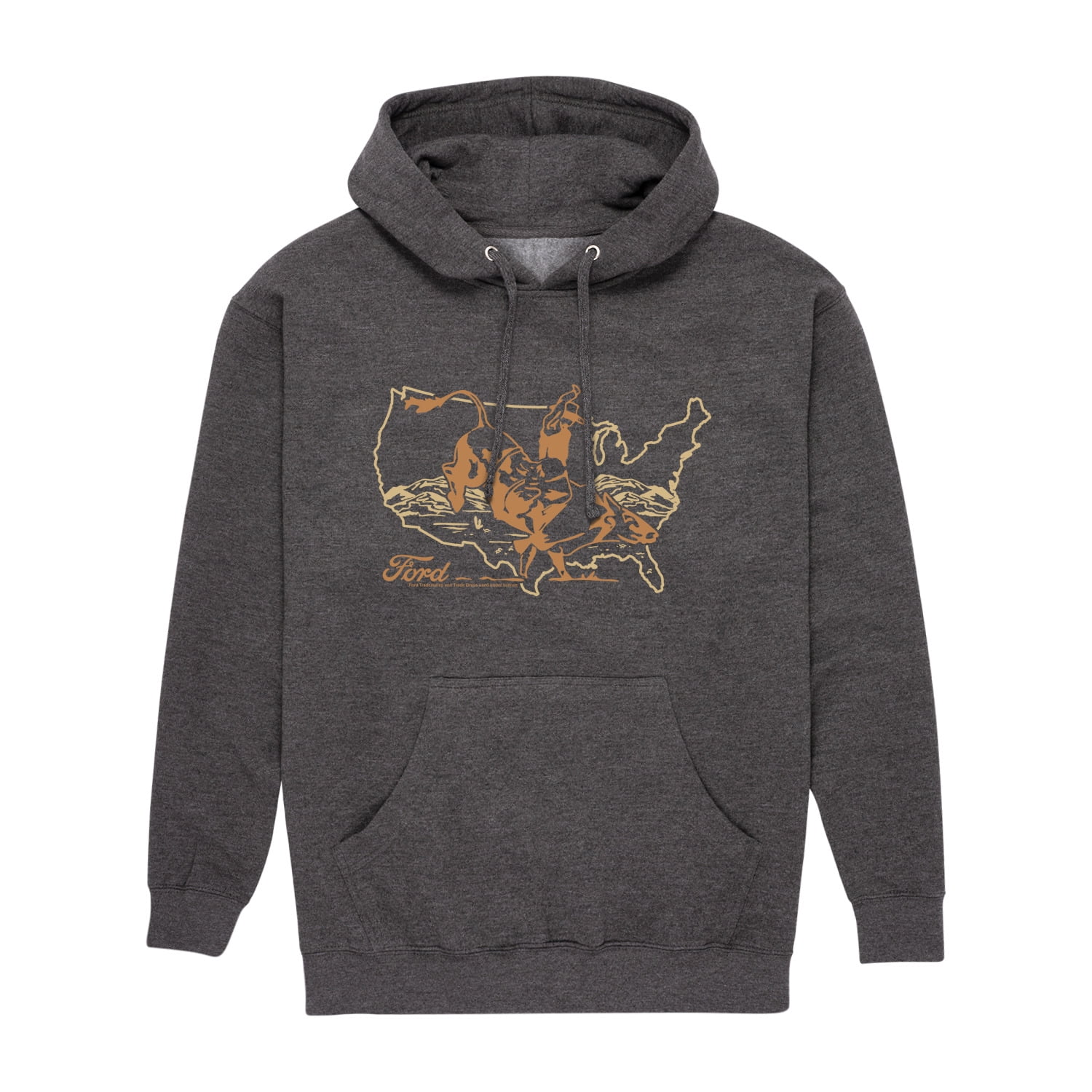 Ford - Western Bull Rider - Men's Fleece Hoodie Sweatshirt