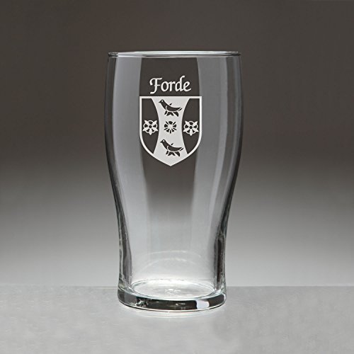 Forde Irish Coat of Arms Tavern Glasses - Set of 4 (Sand Etched)