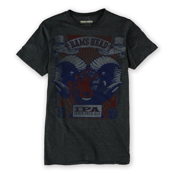 Fordham & Dominion Mens Rams Head IPA Graphic T-Shirt, Grey, Small