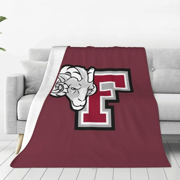Fordham Rams Logo Blanket Large Luxury Fleece Soft Anti-Static Anti-Pilling Flannel Bed Blanket